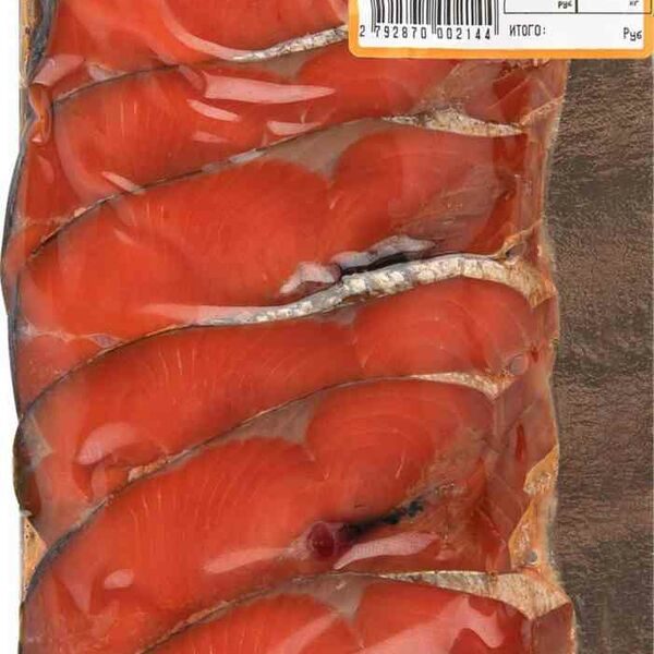 Нерка балык полукопченый нарезка ТМ Глобус