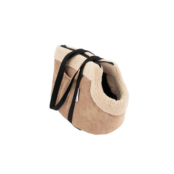 Сумка-переноска для животных FOXIE Softy Classic 48х26х26см мягкая с мехом бежевая