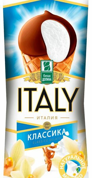 Мороженое Белая Долина Энгельсское вкус пломбира в рожке 12%