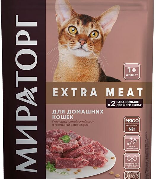 Сухой корм для кошек Мираторг Extra Meat Black Angus с говядиной 400г