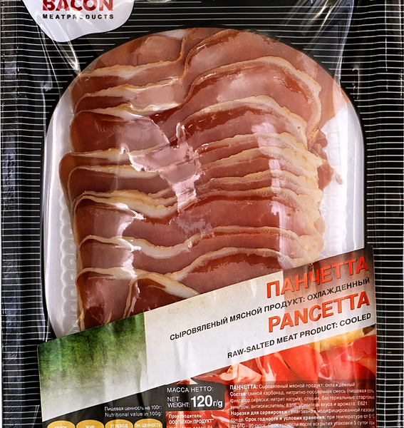 Панчетта сыровяленая Bacon Панчетта, нарезка