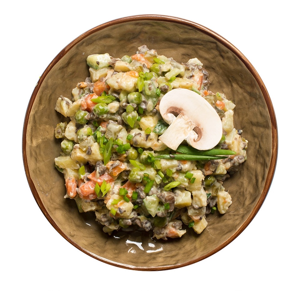 

Салат Оливье с жареными грибами 200г