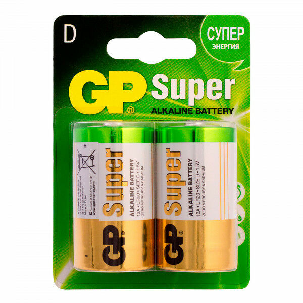 Батарейки Gp Super D, 2 шт