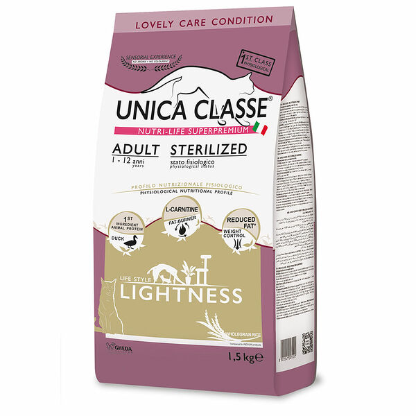 Сухой корм Unica Natura Adult Sterilized Lightness для стерилизованных кошек с уткой 1.5 кг