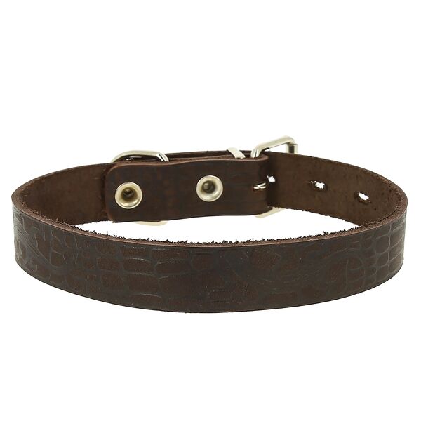 Каскад ошейник кожаный с накаткой 39-46 см.