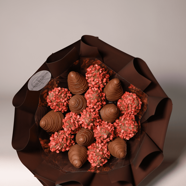 Букет из клубники в шоколаде Шоколадная роскошь S (18 ягод)
