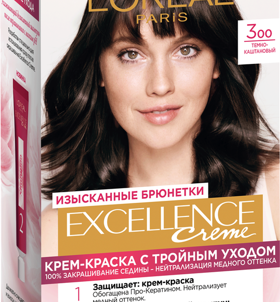 Краска для волос Excellence Cream 3 темно-каштановый L`OREAL 1 шт Бельгия