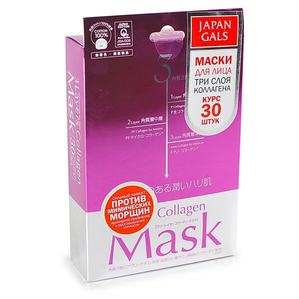 Маска для лица Japan Gals JG 30 шт в ассортименте