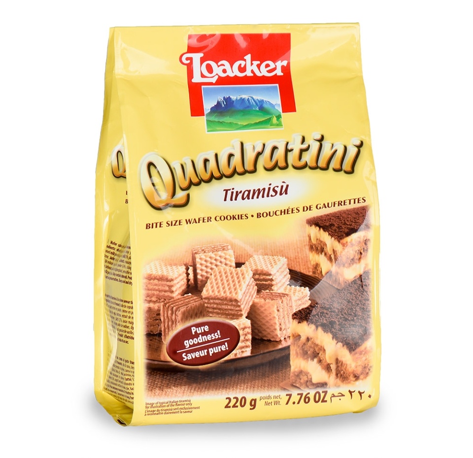 

Вафли Loacker "Квадратини" со вкусом тирамису 220 г