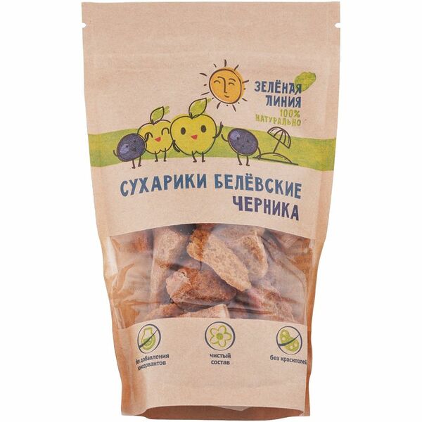 Сухарики из пастилы Белёвские черника Зелёная Линия, 50г