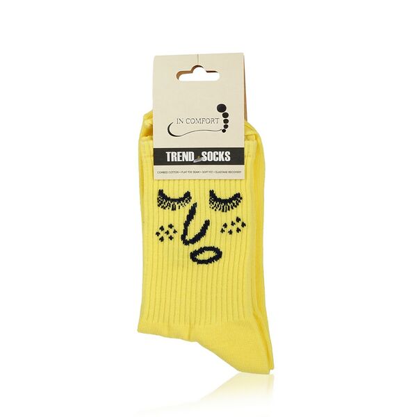 Женские носки InComfort L79 Рожицы, желтые, р.23
