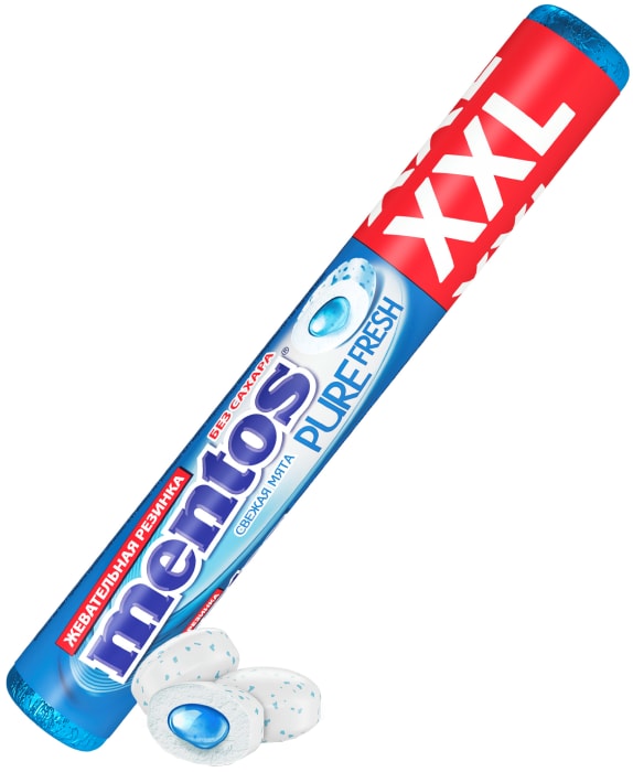 

Жевательная резинка Mentos Pure fresh XXL со вкусом мяты, 23.3 г