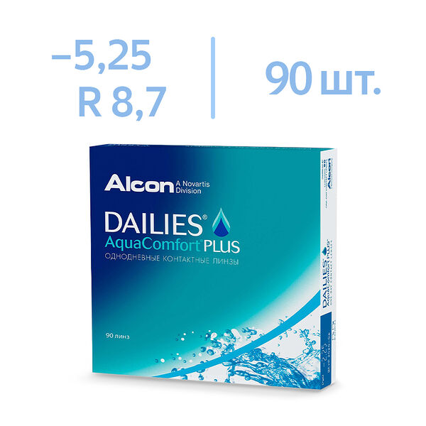 Линзы Dailies AquaComfort Plus BC 8.7 D -5.25 90 шт