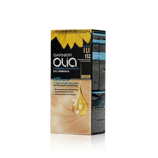 Крем-краска для волос Garnier Olia Стойкая Без аммиака 112 Бриллиантовый ультраблонд