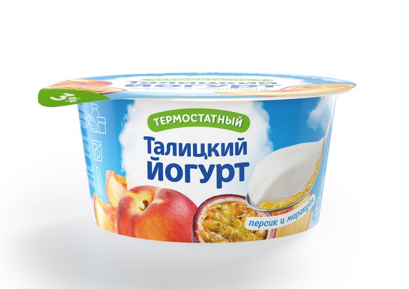 

Йогурт термостатный Талицкий персик-маракуйя, 3% 125 г