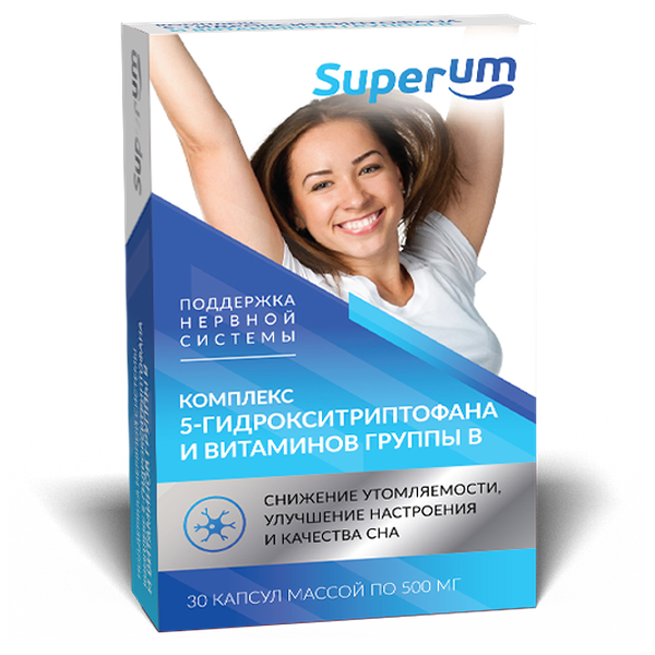 Superum Комплекс 5-гидрокситриптофана и витамины группы В Капсулы 30 шт