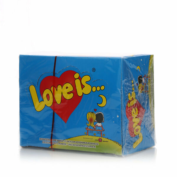 Жевательная резинка со вкусом клубники и банана ТМ Love is (Лав из), 100 шт.