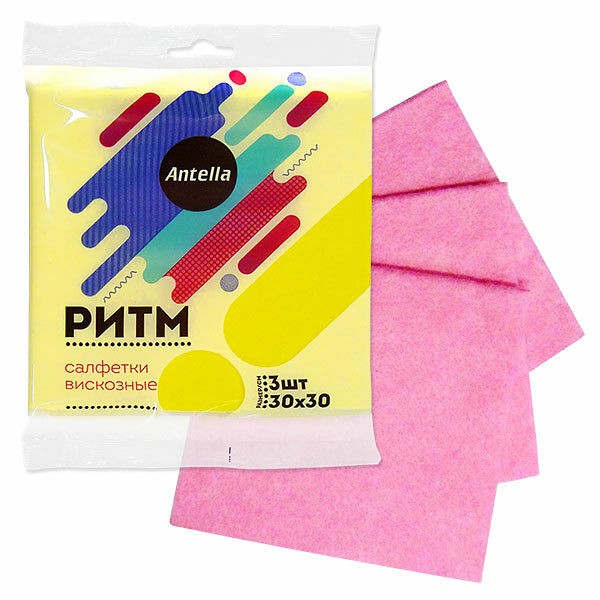 Салфетка д/уборки Antella Ритм 30*34см 3шт
