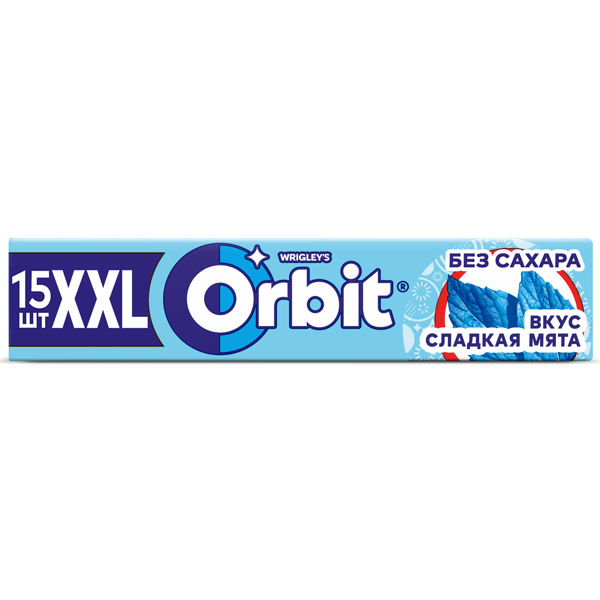 Жевательная резинка Orbit XXL сладкая мята, без сахара 20.4 г