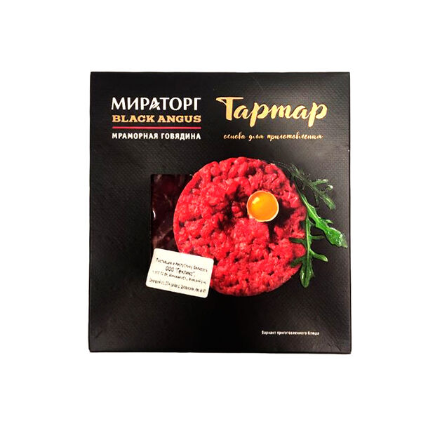 Тартар из мраморной говядины охл TF 0,22кг Black Angus Мираторг (Брянск) РОССИЯ ООО Лига Милк Трейд