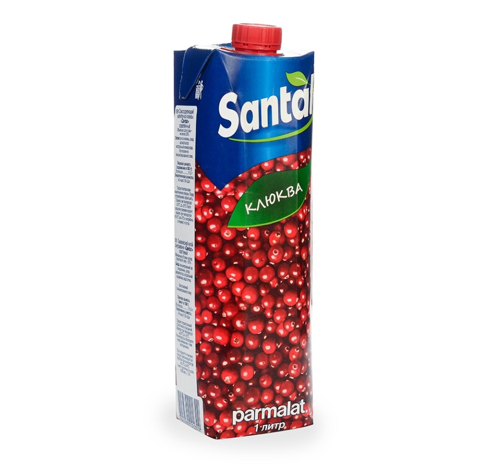 

Напиток сокосодержащий Santal Клюква 1 л