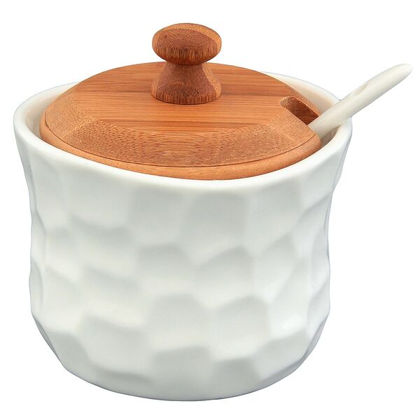 Баночка для специй Elan Gallery Айсберг, с крышкой и ложкой, 250 мл, фарфор