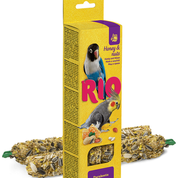 Палочки для средних попугаев RIO с медом и орехами, 2x75г