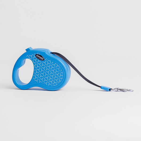 Рулетка для собак, XS, ремень 3 м, 15 кг, голубая