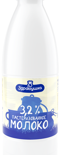 Молоко паст жир. 3,2% пэт 0.93л Здравушка(Борисов)