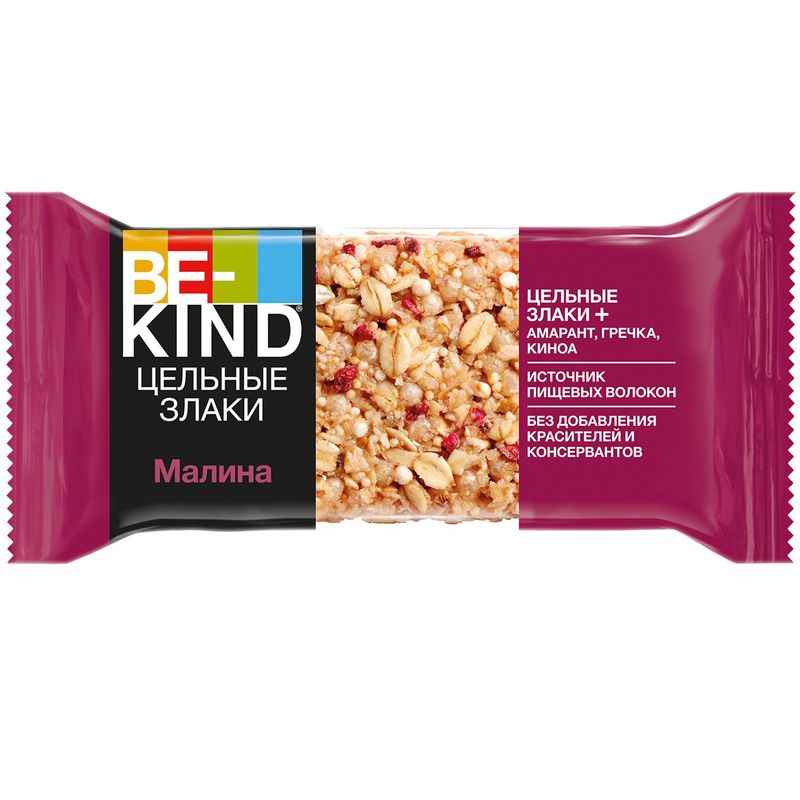 

Батончик злаковый Be-kind Цельные злаки Малина 30 г