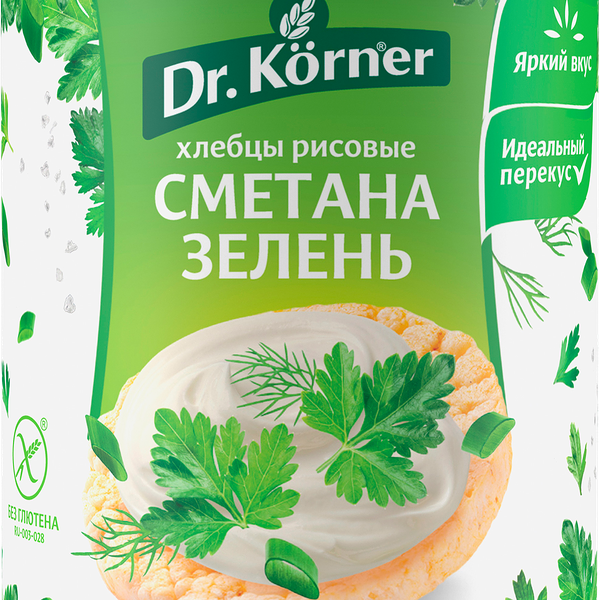 Хлебцы рисовые DR KORNER со сметаной и зеленью, 80г