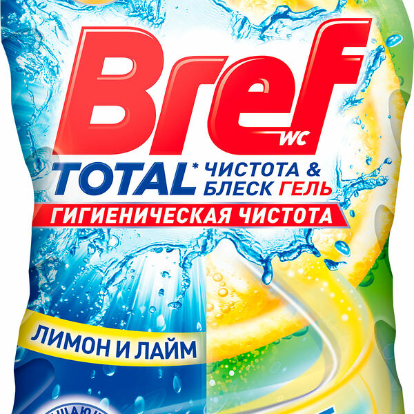 Чистящее средство для туалета Bref Total гель чистота и блеск, лимон и лайм