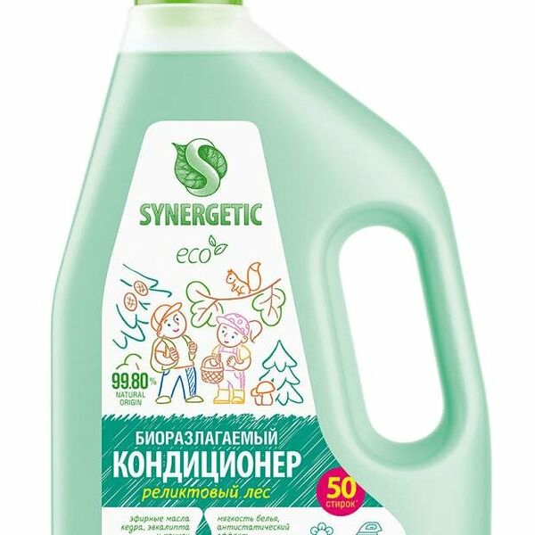 Кондиционер-ополаскиватель для белья Synergetic Реликтовый лес, 1,5 л, 50 стирок