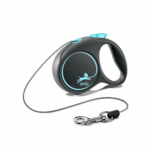 Поводок-рулетка Flexi Black Design XS трос 3 м до 8 кг голубой
