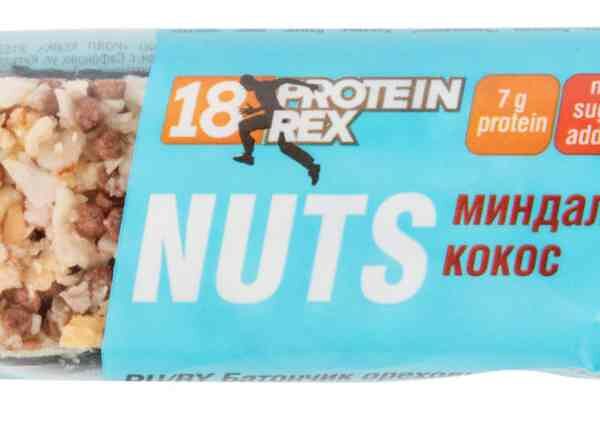 Батончик протеиновый Protein Rex Nuts миндаль-кокос 40 г