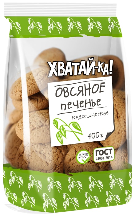 

Печенье Хватай-ка овсяное классическое 400 г