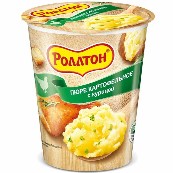 Пюре быстрого приготовления Роллтон с курицей и хрустящими сухариками