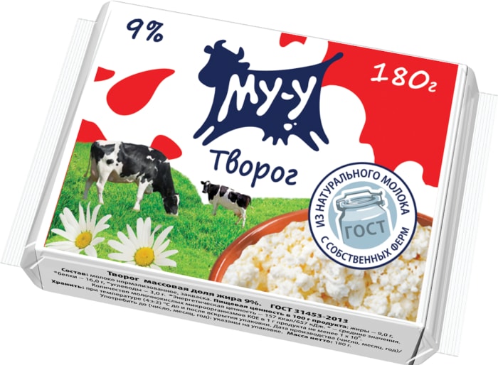 

Творог Му-у 9 % 180 г