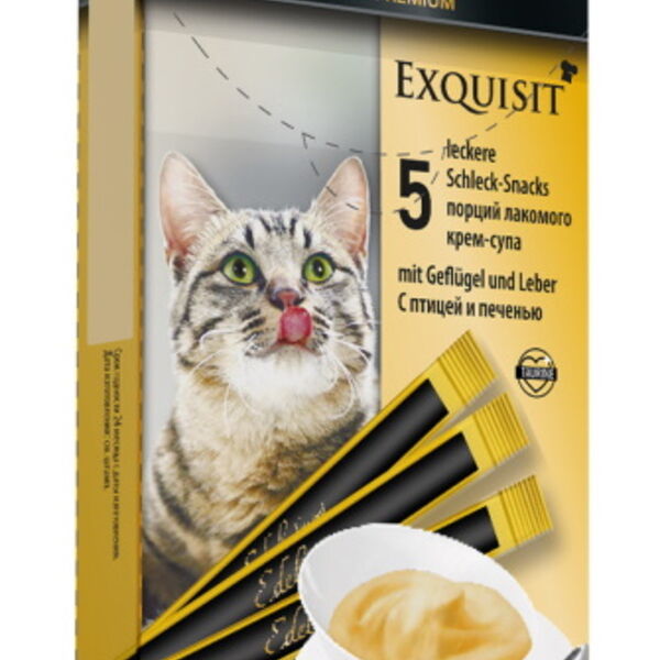 EDEL for CAT Лакомство для кошек крем-суп с птицей и печенью 5х15г
