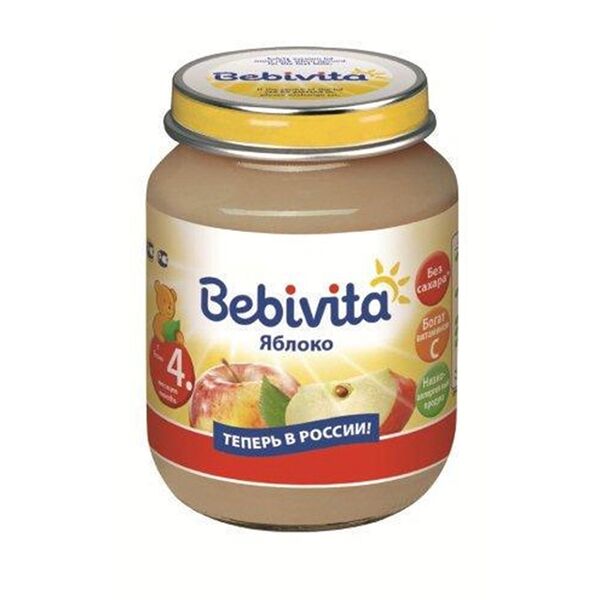 Пюре фруктовое Bebivita яблоко с 4 месяцев 100г, Россия