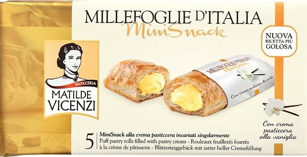 Трубочки Vicenzi с начинкой из заварного крема 125г