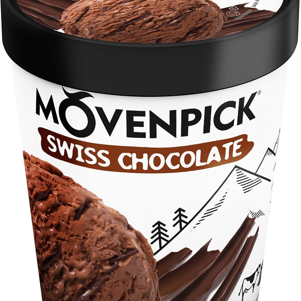 Мороженое Movenpick шоколадное с кусочками швейцарского шоколада ведерко 276г