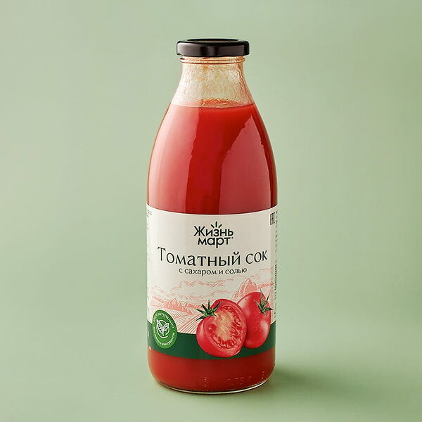 Консервированный томатный сок с сахаром и солью