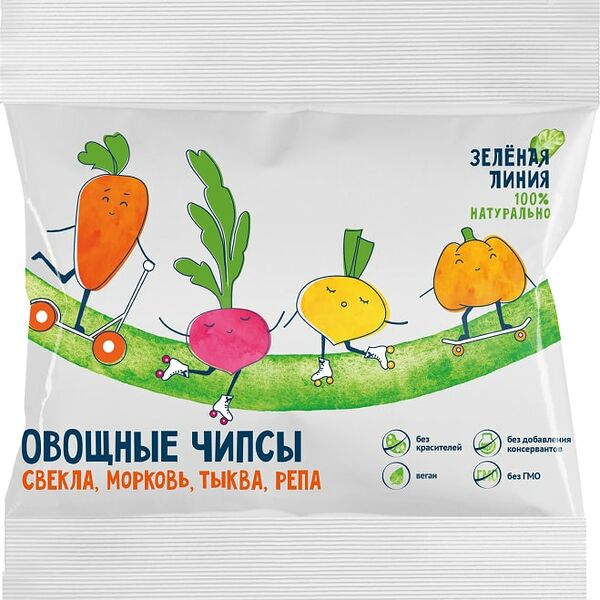 Чипсы Зеленая линия Овощные микс 25г