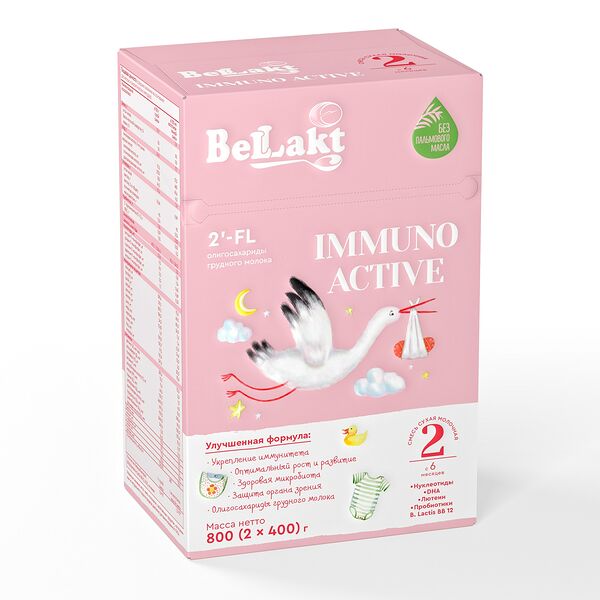 Смесь сухая молоч. адаптир.я с бифидобак. Bellakt Immuno Active 2 ДП к/кор вес 800г с  6 месяцев