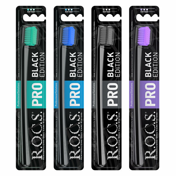 R.O.C.S. Зубная щетка Pro Black Edition Classic средняя в ассортименте