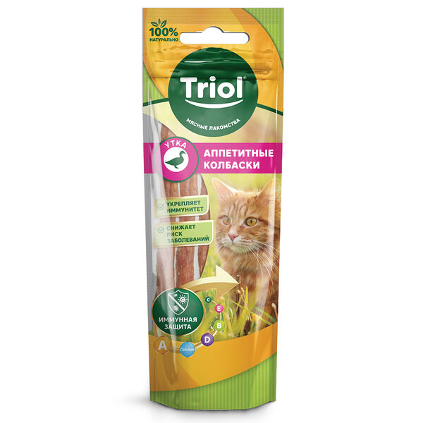 Лакомства для кошек Triol колбаски