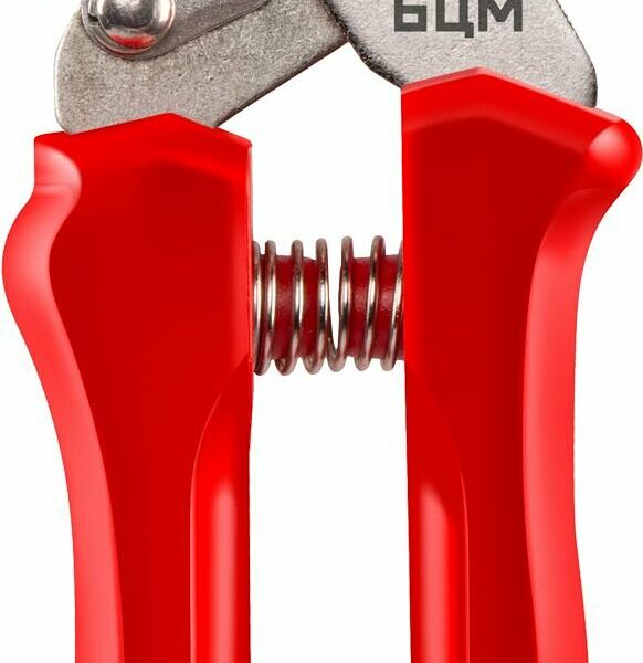 Секатор Белцентромаш 2182, плоскостной, с силовым механизмом, сталь, красный