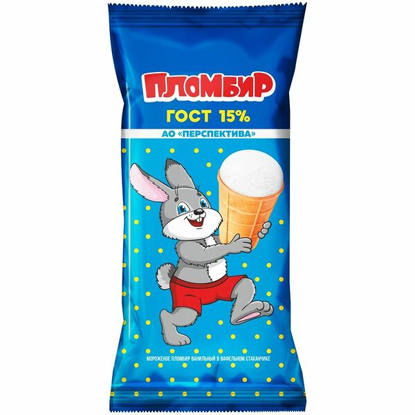 Пломбир ГОСТ ванильный в вафельном стакане 15% 70г