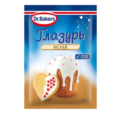 Глазурь сахарная Др.Бейкерс (Dr.Bakers) белая 90 г